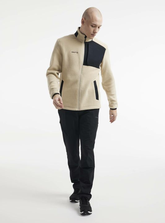 Craft ADV Explore Pile Fleece Jacket - Ecru/Black