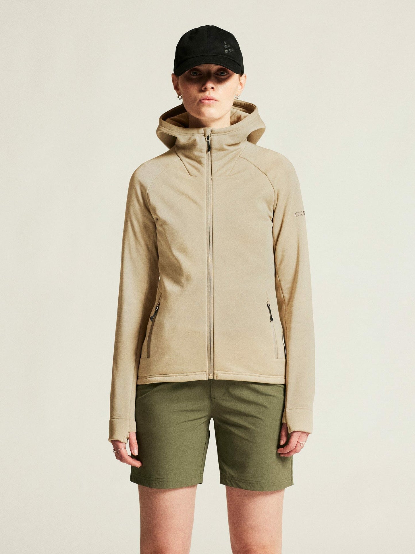 Craft ADV Explore Power Fleece Hood Jacket - Hay