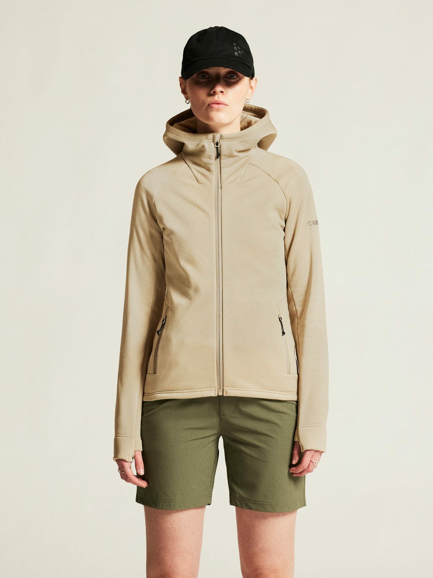 Craft ADV Explore Power Fleece Hood Jacket - Hay