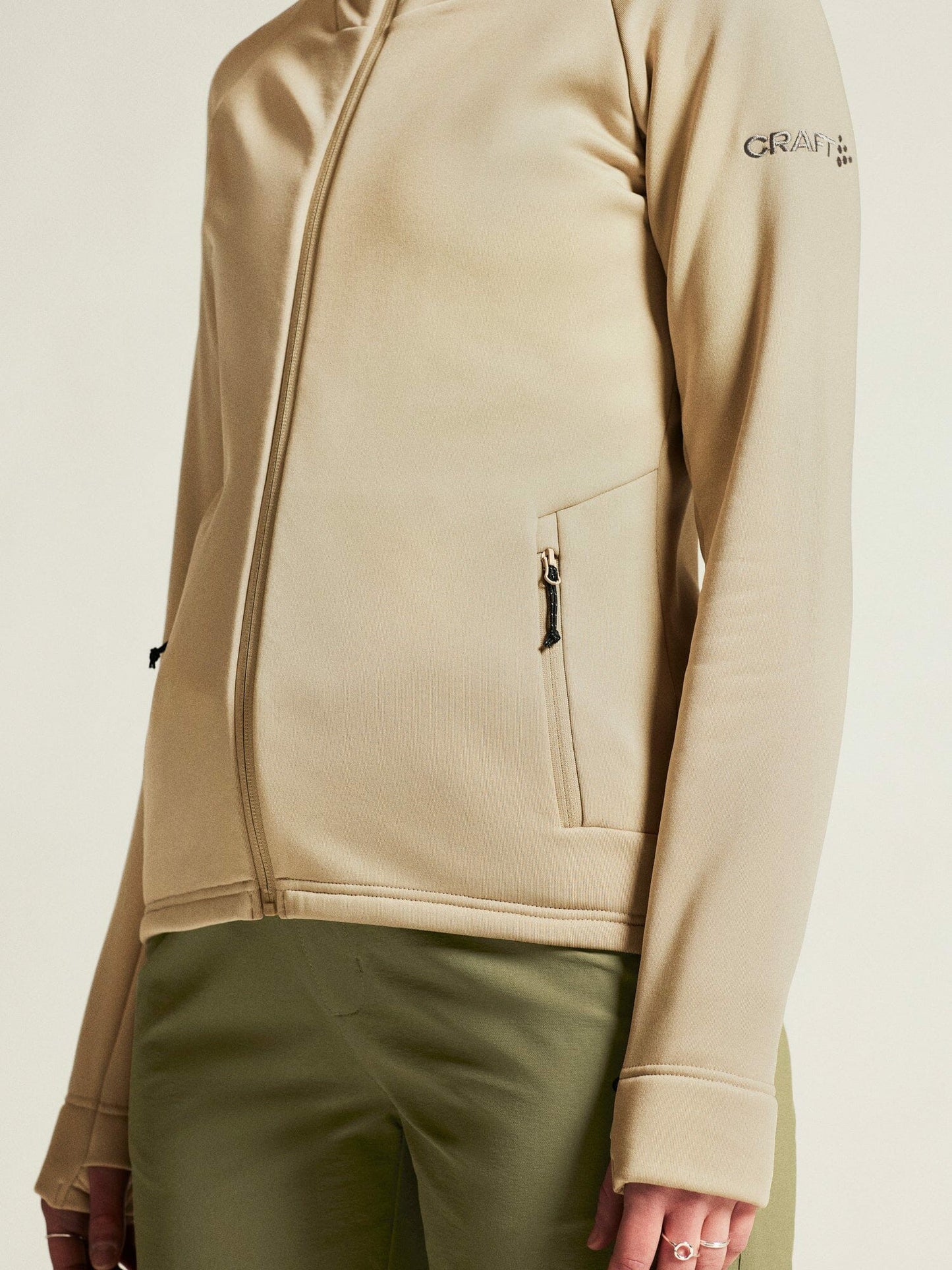 Craft ADV Explore Power Fleece Hood Jacket - Hay