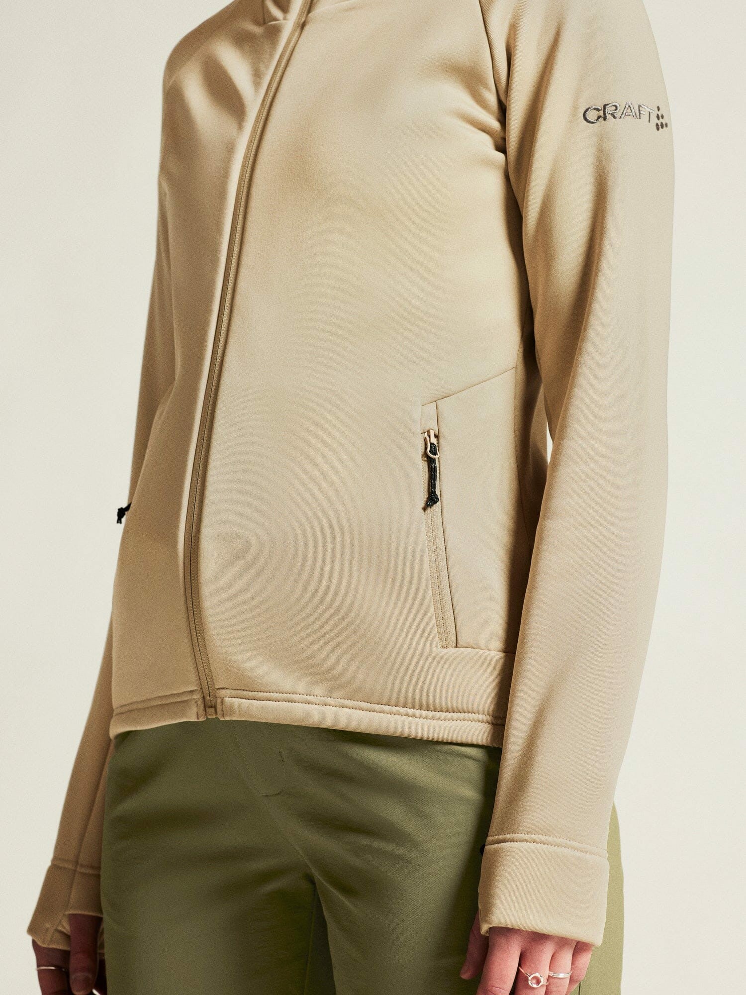 Craft ADV Explore Power Fleece Hood Jacket - Hay