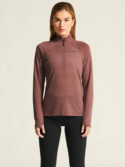 Craft ADV SubZ Wool Longsleeve Tee 3 - ROSE BROWN/MELANGE