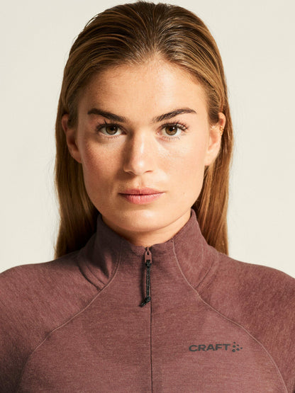 Craft ADV SubZ Wool Longsleeve Tee 3 - ROSE BROWN/MELANGE