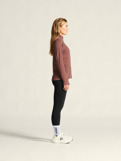 Craft ADV SubZ Wool Longsleeve Tee 3 - ROSE BROWN/MELANGE