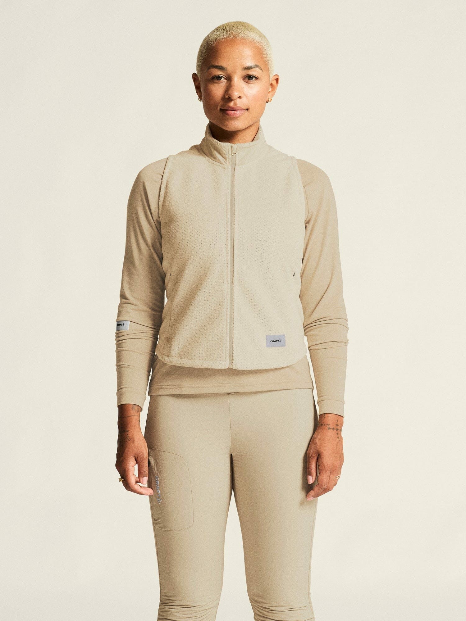 Craft SubZ Fleece Running Vest - Plaster