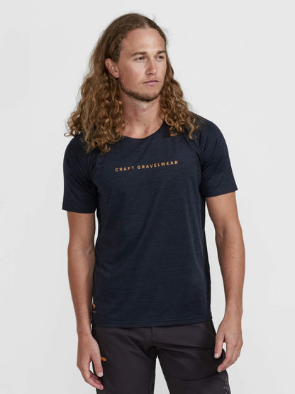 Craft ADV Gravel Bike Short Sleeve Tee - Black Melange