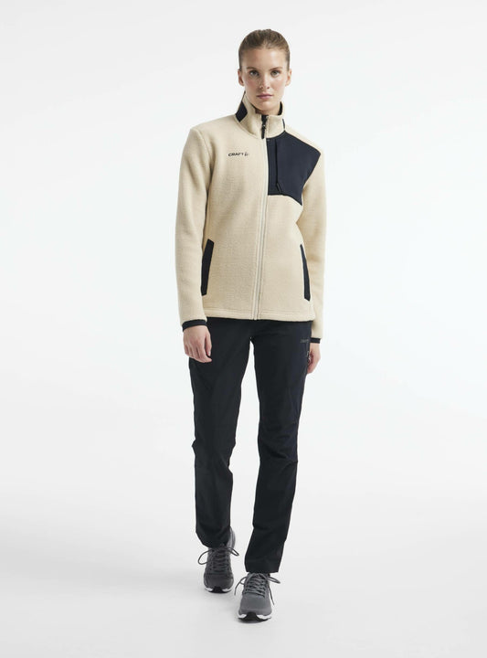 Craft ADV Explore Pile Fleece Jacket - ECRU-BLACK