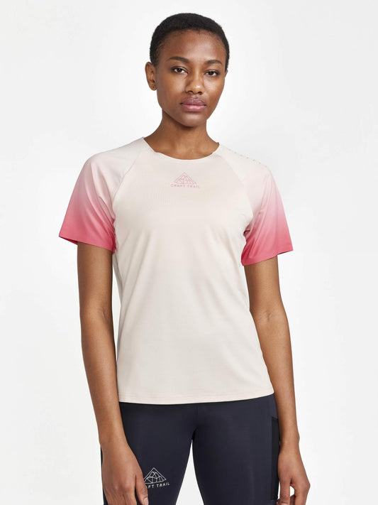 Craft Pro Trail Running Short Sleeve Tee - ECRU-MULTI