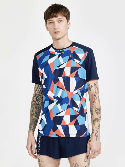 Craft Pro Dazzle Camo Running Tee - BLAZE/P DAZZLE CAMO