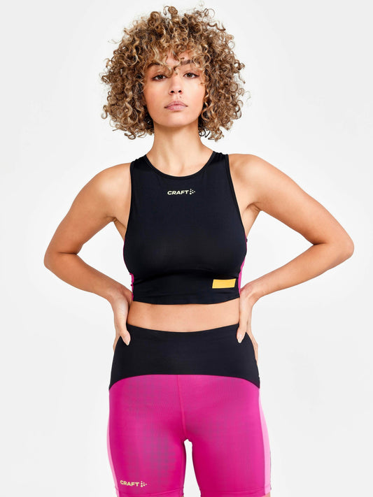 Craft Pro Hypervent Running Cropped Top - BLACK-ROXO