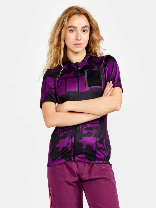 Craft ADV Gravel SS Jersey - BLOSSOM-BLACK